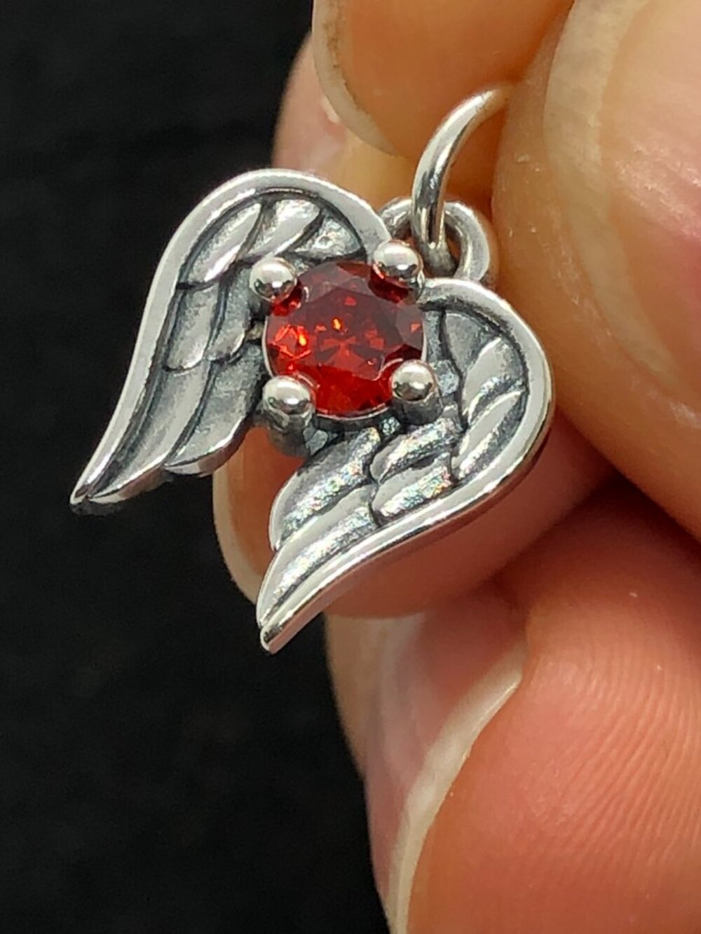 James Avery Angel Wings Birthstone Charm Garnet (January)